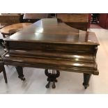 19th cent. Rosewood Boudoir Grand piano by John Broadwood & Sons, London. 'TS122' (lid) and '122'