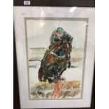 Horse Racing: Elizabeth Armstrong watercolour of Cheltenham Champion Hurdle winner Katchit, with