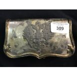 **The David Gainsborough Roberts Collection: 19th cent. White metal Russian belt pouch with