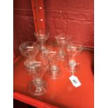 Late 18th/early 19th cent. Scottish wine glasses, with lower stem ring, wide foot ring.