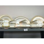 20th cent. Ceramics: Royal Doulton dinnerware. "Gold Lace" pattern. Includes dinner plates 10¾ins. x