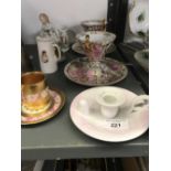 20th cent. Ceramics: Continental cabinet cups and souvenir ware by Doulton, Gainsborough, and a