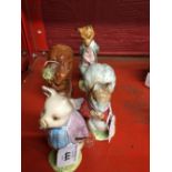 20th cent. Ceramics: Beswick Squirrel Nutkin, Timmy Tiptoes, Foxy Whiskered Gentleman with Beswick