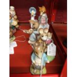 20th cent. Ceramics: Beswick Mrs Rabbit and Peter, Jemina Puddleduck, Foxy Whiskered Gentleman,