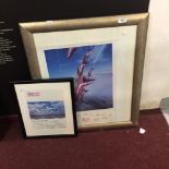 R.A.F: Red Arrows, signed 2007 limited edition photograph, plus two others, all framed and glazed.
