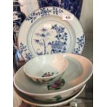 Oriental Ceramics: Rice bowls 6ins, famille rose - a pair, tea bowls 4ins. and a blue and white