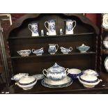 Early 20th cent. Blue & white dinner china. Soup tureen and cover, vegetable tureen and cover x 4,