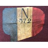 WWI Airplane Memorabilia: An extremely rare tail fin, fabric from an allied/Royal Naval Air