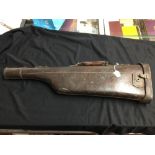 Sporting: 19th cent. Leather leg of mutton gun case. Length 31ins.