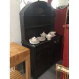 20th cent. Oak dresser, the base having two doors opening to reveal single shelf over two drawers.