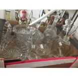 20th cent. Glassware: Including art glass and other, decanters, bowls, dishes, bell, a moulded
