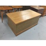 19th cent. Pine blanket box, dove tailed jointed. 34¾ins. x 16ins. x 19½ins.