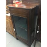 20th cent. Mahogany small glazed display cabinet. 19ins. x 37ins. x 16ins.