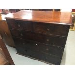 19th cent. Mahogany 2/3 chest of drawers of good colour. Stamped Bulstrode Marylebone. 42ins. x