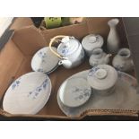 20th cent. Oriental Tea Ceramics: Teapot, plates, bowls, etc. Plus a white dressing table wash