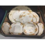 20th cent. Ceramics: Johnson Bros, England, marked underglaze "Pareek" pattern part dinner