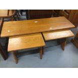 20th cent. Beech nest of three tables. 41½ins. x 17ins. x 14ins.