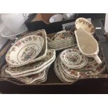 20th cent. Ceramics: Masons Nabob dinner ware. Includes open serving dishes x 7, two handled soup