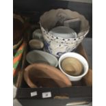20th cent. Ceramics: Unsigned pots, various sizes. (8)