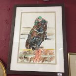 Horse Racing: Elizabeth Armstrong watercolour of Cheltenham Champion Hurdle winner Katchit, with