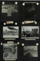 R.M.S. TITANIC: Period magic lantern slides to include one showing "The World famous iceberg which