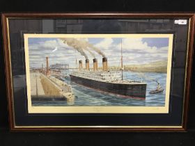 R.M.S.TITANIC: Simon Fisher limited edition print "Ready for Trials" 685 of 850. Signed by