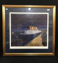 R.M.S. TITANIC: Simon Fisher limited edition print "By Dawn's Early Light" 125 of 850. Signed by