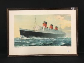 CUNARD: Agent's prints of the "Queen Mary" and "Queen Elizabeth" by C.E. Turner. 28ins. x 19ins. (