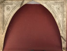 R.M.S. MAURETANIA: White painted arched ceiling sections, marked on reverse "Aft end stair" - a