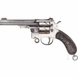 Mauser Mod. 1878 ("Zick-Zack-Revolver"), vernickeltKal. 9 mm Mauser, Nr. 1962, Nummerngleich. Lauf