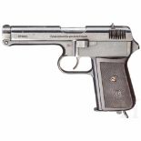 CZ Mod. 38, mit TascheKal. 9 mm kurz, Nr. 274360, Nummerngleich. Blanker Lauf. Neunschüssig.