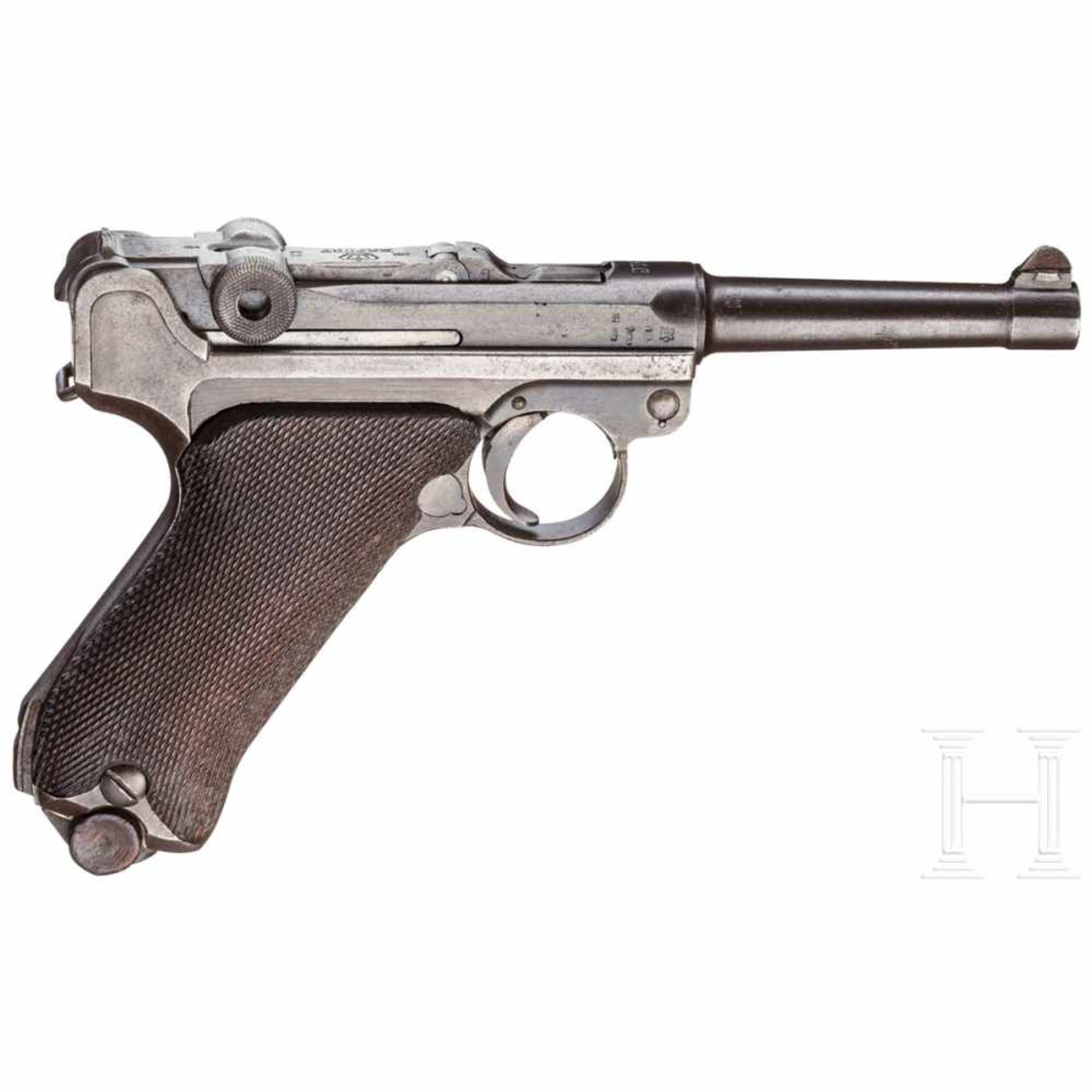 Pistole 08, Erfurt 1916Kal. 9 mm Luger, Nr. 8003d, Nummerngleich inkl. Schlagbolzen und - Bild 2 aus 2