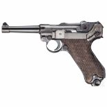 Pistole 08, Mauser, Code "1936 - S/42"Kal. 9 mm Luger, Nr. 4898k, Nummerngleich inkl.