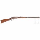 Winchester Model 1873 RifleKal. .22 short, Nr. 428282B, Rauer Oktagonallauf, Länge 24". Vollmagazin.