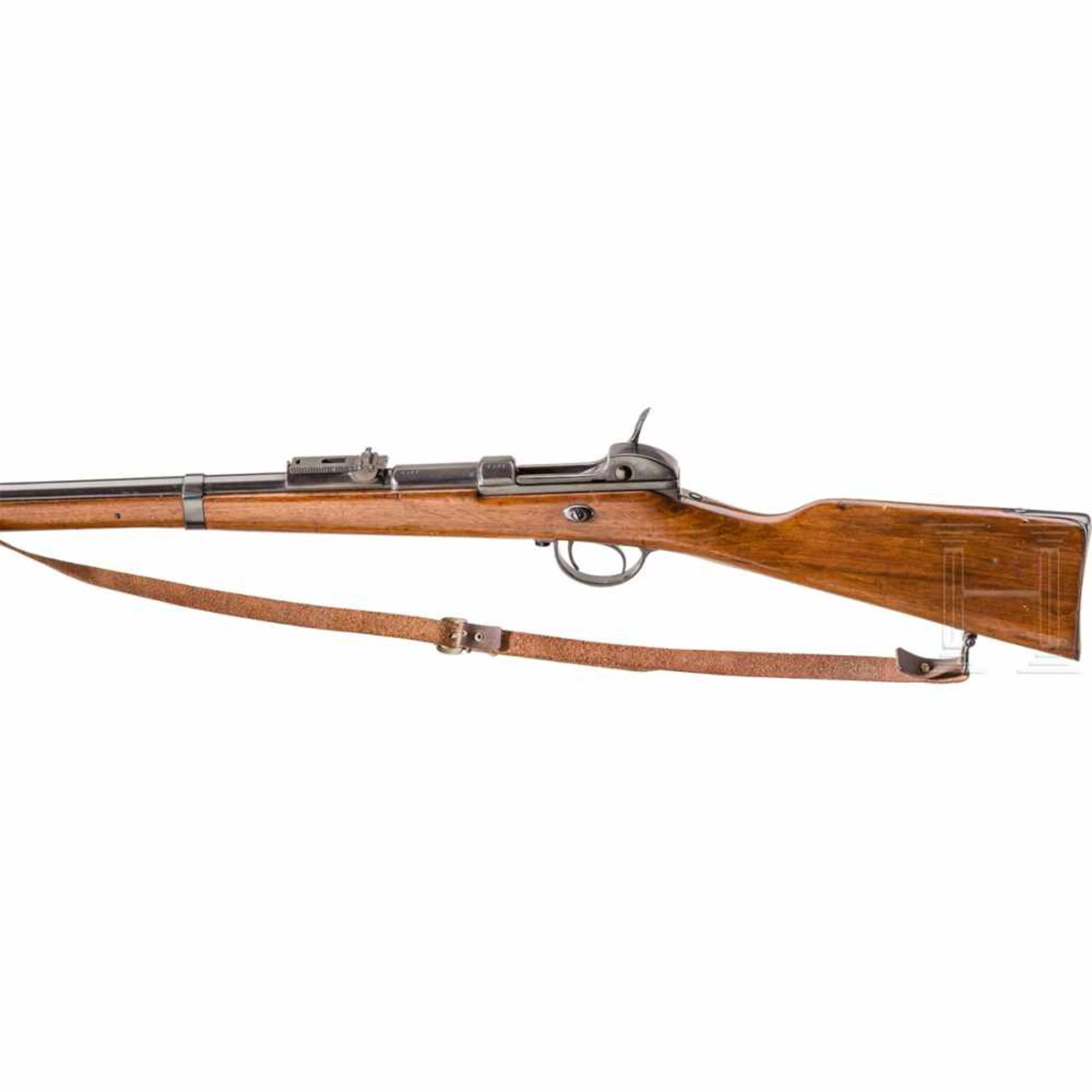 Gewehr Werder M 1869, OEWG, aptiertKal. 11 mm, Nr. 8100, Nummerngleich. Lauf matt. Rahmenvisier. - Bild 2 aus 2