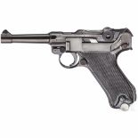 Pistole 08, Krieghoff, Code "S", mit TascheKal. 9 mm Luger, Nr. 3288, Nummerngleich inkl.