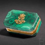 König Ludwig II. von Bayern - kleine Pillendose aus Gold und MalachitRechteckiges, mit grünen