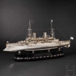 Prinz Heinrich von Preußen (1862 - 1929) - prachtvolles, in Silber gefertigtes Modell seines