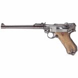 Lange Pistole 08, DWM 1918Kal. 9 mm Luger, Nr. 5363, Nummerngleich inkl. Schlagbolzen. Lauf rau.