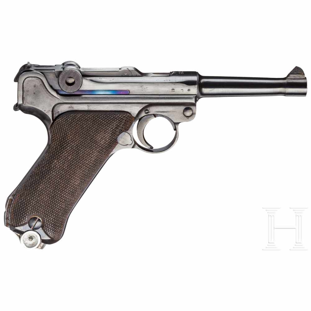 Pistole 08, Mauser, Code "1936 -S/42"Kal. 9 mm Luger, Nr. 723i, Nummerngleich inkl. Schlagbolzen. - Image 2 of 2