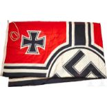 A Reich War FlagDouble-sided, printed cotton construction. Hoist edge with white bunting stamped "