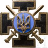Kämpferkreuz der ukrainischen Veteranen-Organisation, 1940Vergoldetes, konvexes Kruckenkreuz aus