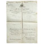 Napoleon I. - Patent für den Sous Lieutenant Pidou, datiert 1803Druckfarbe, Bleistift und Tinte