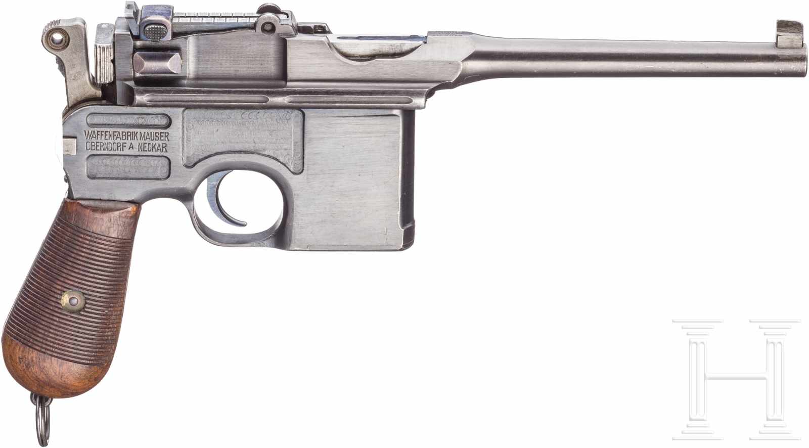 Mauser C 96, mit Kasten, Scandinavian Contract WW IKal. 7,63x25, Nr. 7113, Nummerngleich. Blanker - Image 2 of 3