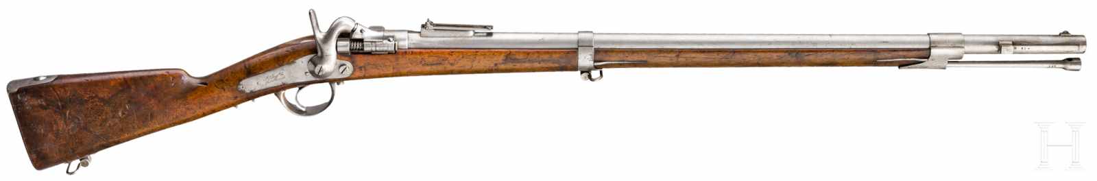 Jägerkarabiner M 1867 "à tabatière"Kal. 18 mm, Nr. 597, Gezogener Lauf, auf der Oberseite