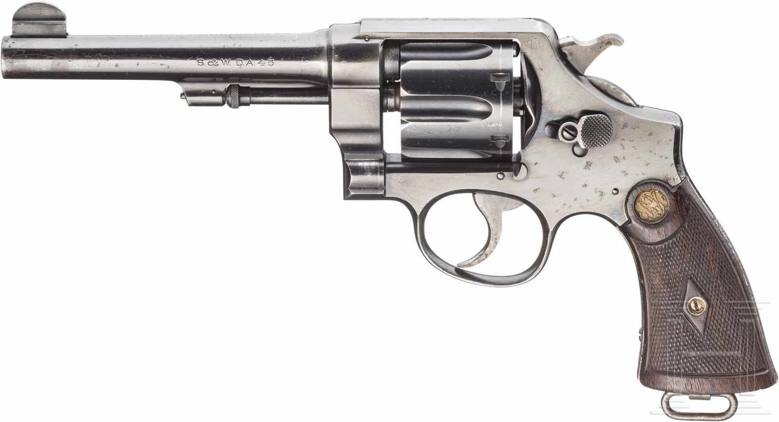 Smith & Wesson U.S. Service Mod. 1917, mit Tasche und ClipsKal. .45 ACP, Nr. 30231, Nummerngleich.