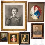 Offiziersfamile von Pirch - sechs Portraits, 19. Jhdt.In Öl auf feiner Leinwand bzw. Pappe die