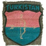 Ärmelschild für turkmenische Freiwillige in der Wehrmacht, 2. ModellBeVo-Ausführung, ein in den