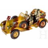 Lineol Kübelwagen 1200/7 with General and Three OfficersLineol, 7 cm series, 30s, two flags on