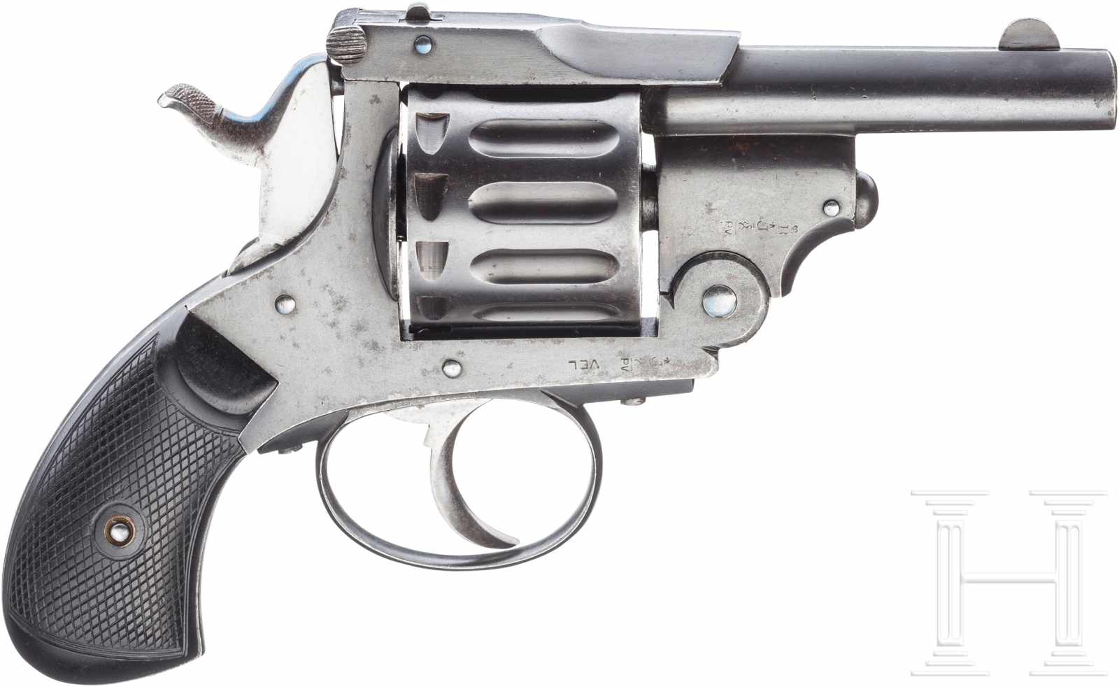 Revolver Henrion, Dassy & Heuschen Liège, "Puppy"Kal. 5,75 mm Velodog, Nr. 4, Blanker, tiefgezogener - Image 2 of 2